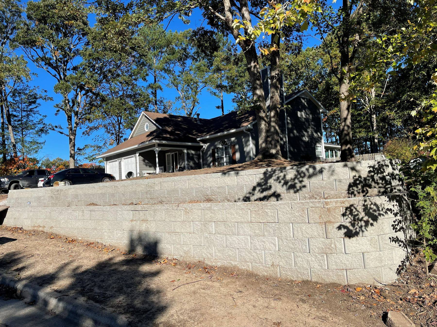 Engineered segmental block retaining wall, finished